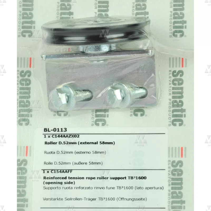 BL-0113 | KIT SOPORTE RUEDA CABLE TENSORA + RUEDA